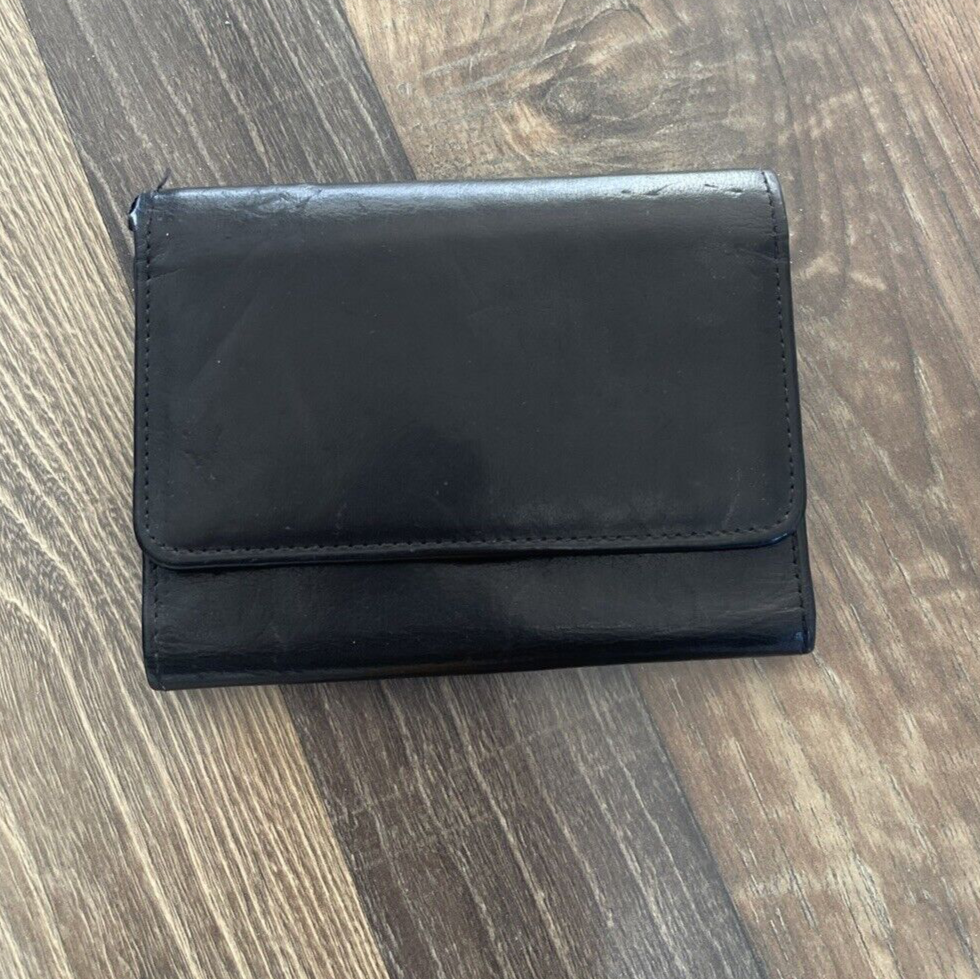 Vintage Coach Black Leather Semi-Tri-Fold Wallet READ
