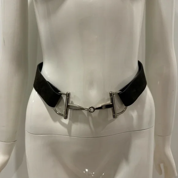 Vintage Gucci Tom Ford era horsebit brown suede waist belt