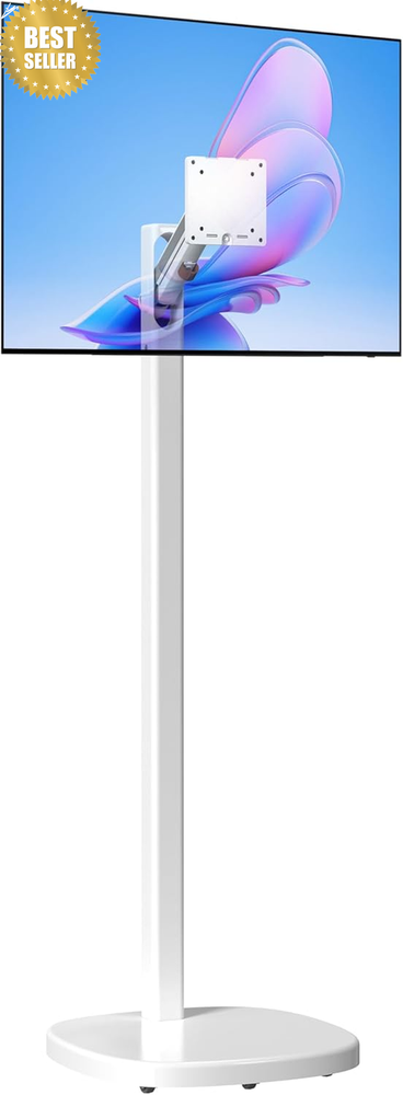 Mobile Monitor TV Floor Stand Height Adjustable up to 35in 22lb ADDMSADFS