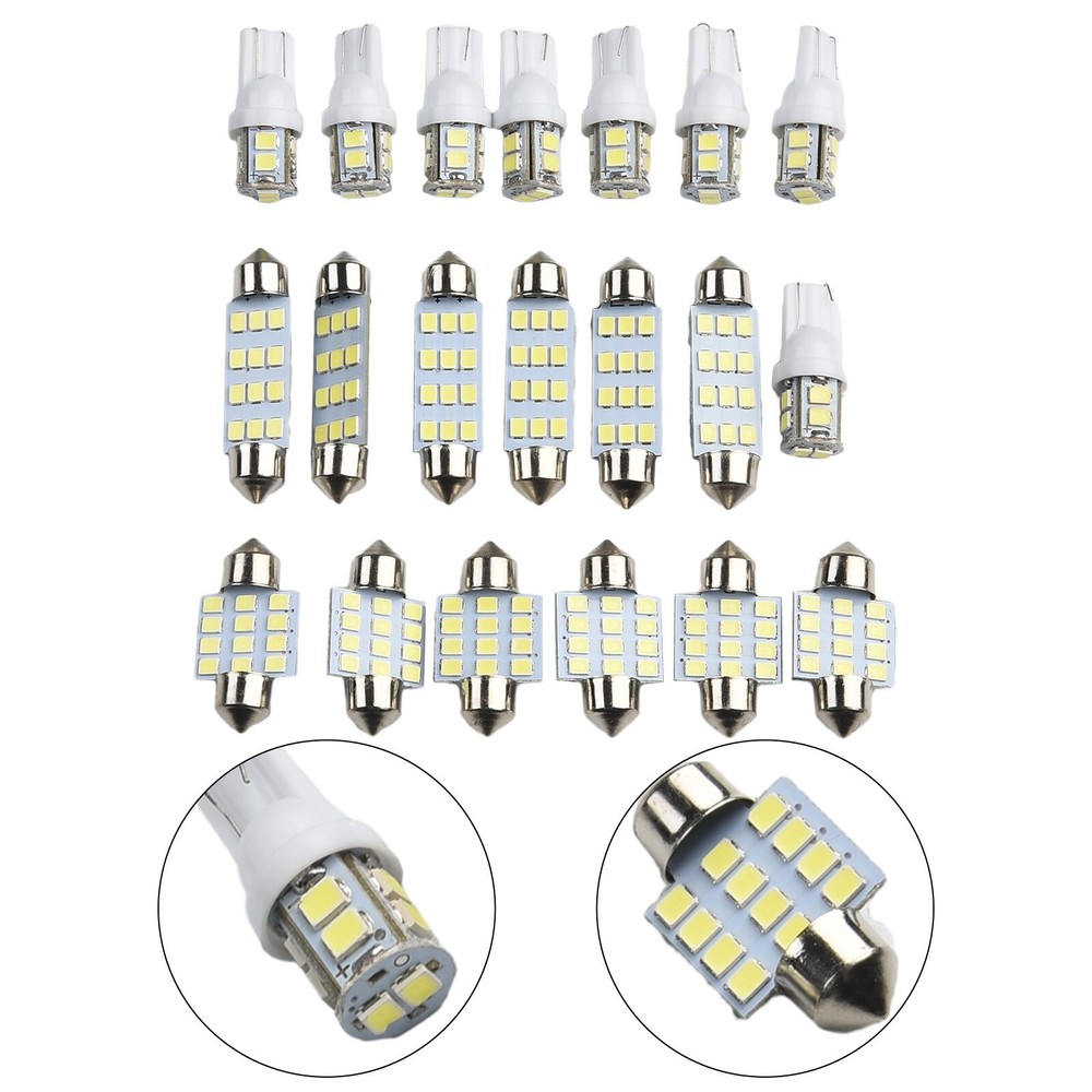 20Pcs White LED Car Interior Light Kit for Dome and License Plate Bulbs