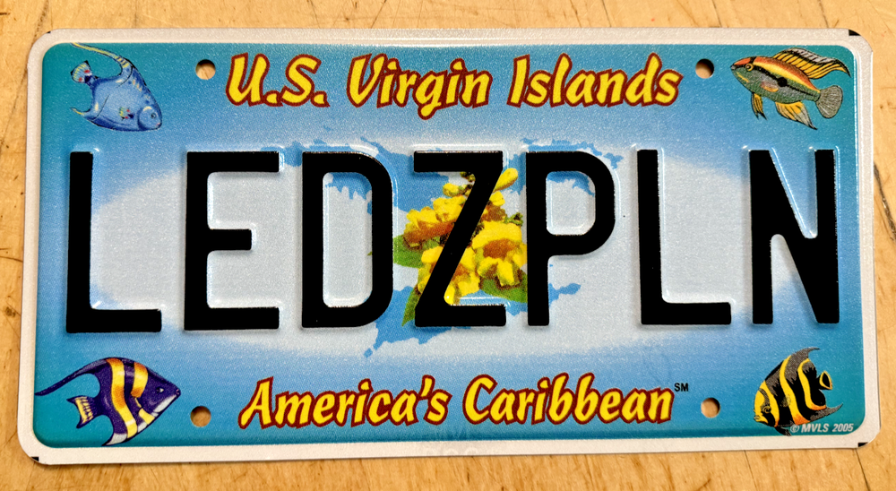 U.S. VIRGIN ISLANDS GRAPHIC VANITY LICENSE PLATE 