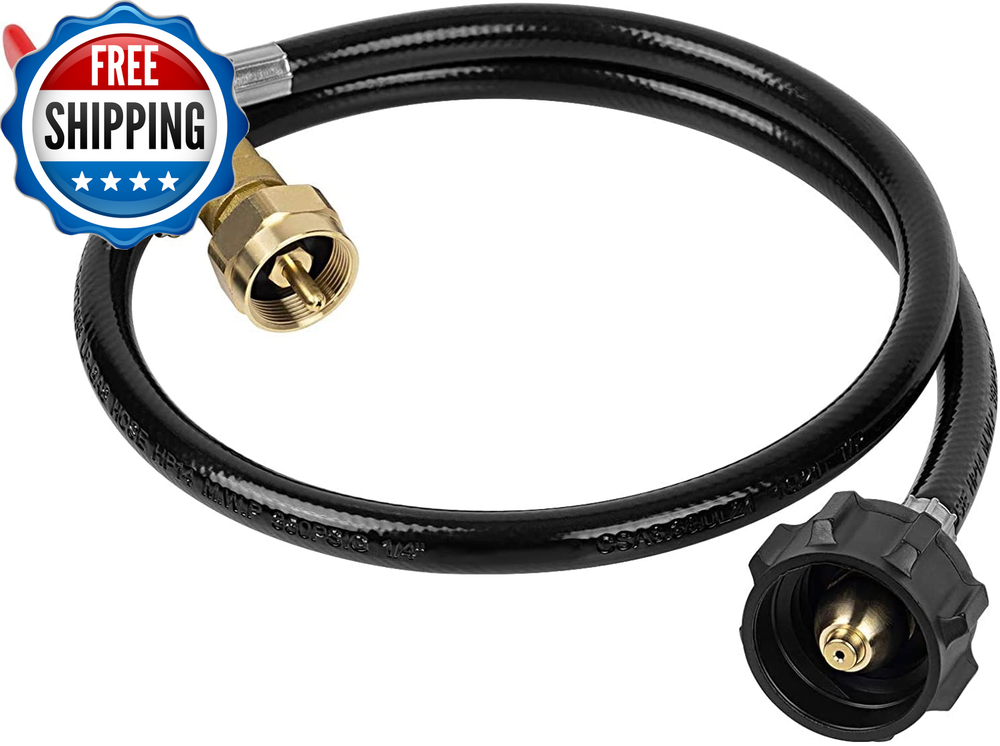 1 Lb Propane Tank Refill Adapter Kit, 3 Ft Hose with Safety Shutoff Valve, Easil