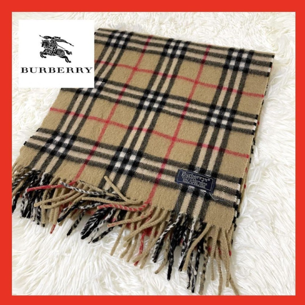 Vhtf Cashmere 100 Burberry Scarf Stole Check Logo Women Scarf Accessory Original