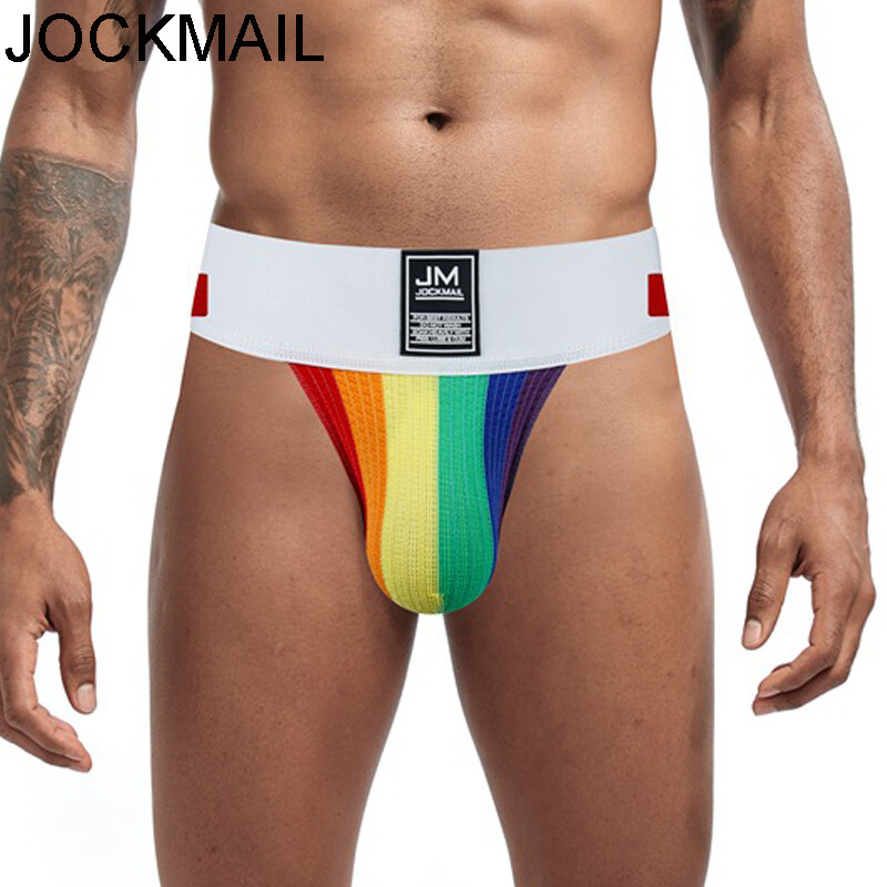 JOCKMAIL Mens Waistband Jockstrap Thongs Sexy Tanga Brief Hipster Underwear