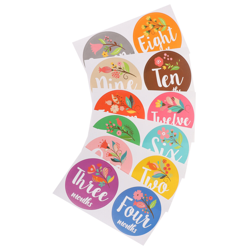 12 Pcs Month Stickers Baby Commemorative Shower Decorations