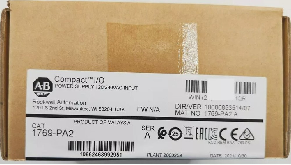 New Factory Sealed AB AB 1769-PA2 /A Compact Power Supply Input Module