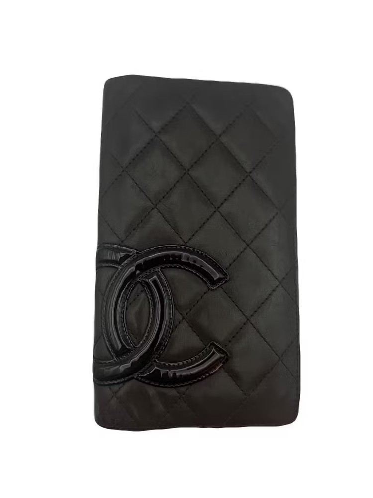 CHANEL Brown Leather Long Wallet Pre-Owned E0108-5