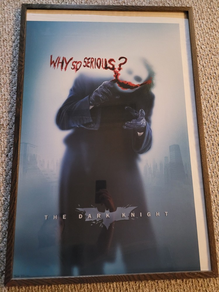 BATMAN THE DARK KNIGHT HEATH LEDGER JOKER WHY SO SERIOUS POSTER USED 24X36