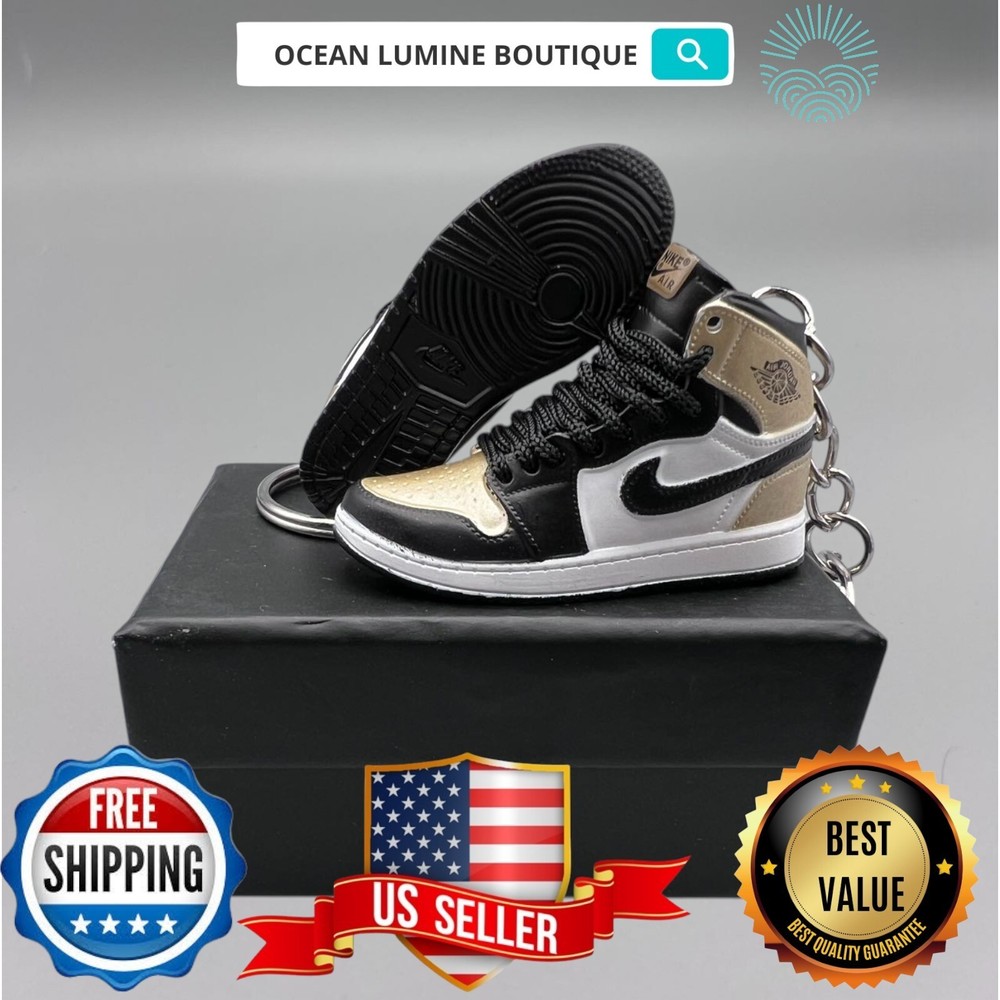 Air Jordan 3D Mini Sneaker Keychain, Basketball Sneaker Collectible, Box Options