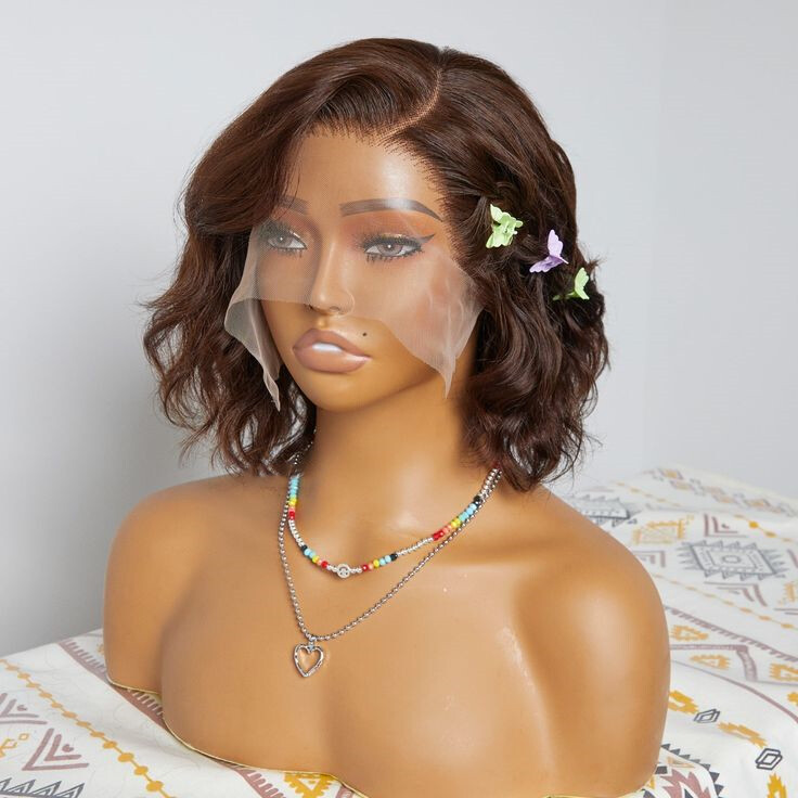 Dark Brown Glueless Deep Loose Wave Full Lace Human Hair Wig Pre Plucked