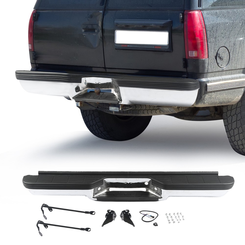 For 1993-1999 Chevy Suburban Tahoe GMC Yukon Complete Chrome Rear Step Bumper