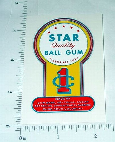 Star Brand Gum 1 Cent Vending Sticker V-40