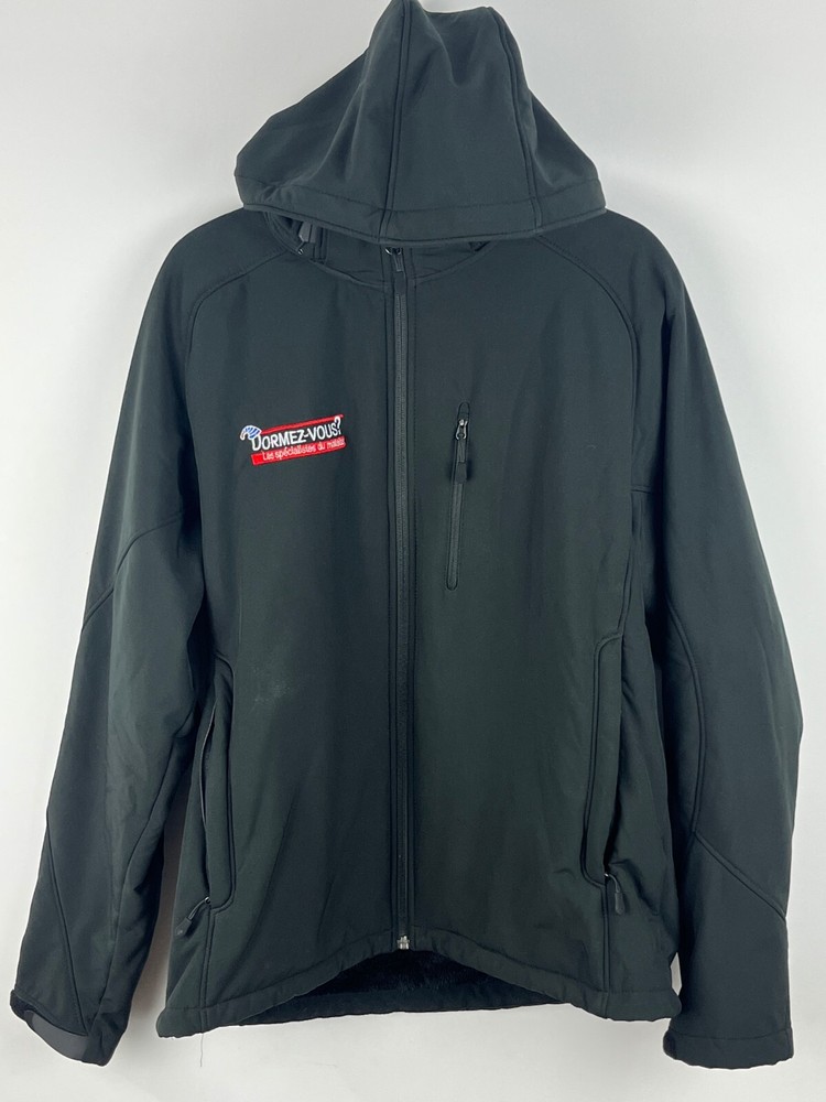 Kirkland Signature Windbreaker Jacket Size L Black Long Sleeve Hooded Lined