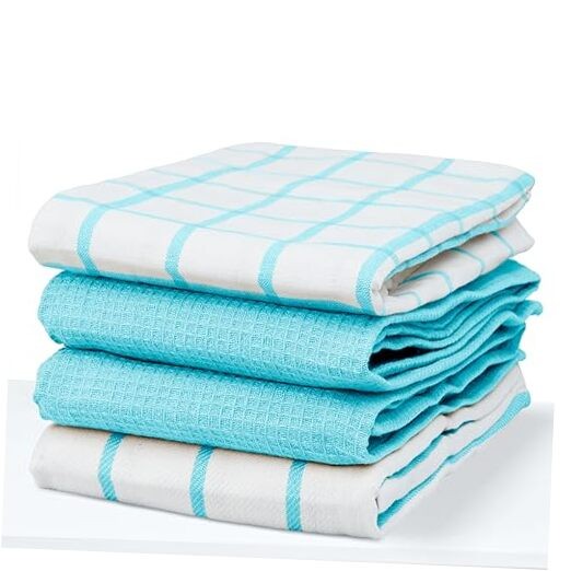 Multiweave Cotton Towel Set - 18x28 Inches - Pack of 4 - Aqua Color