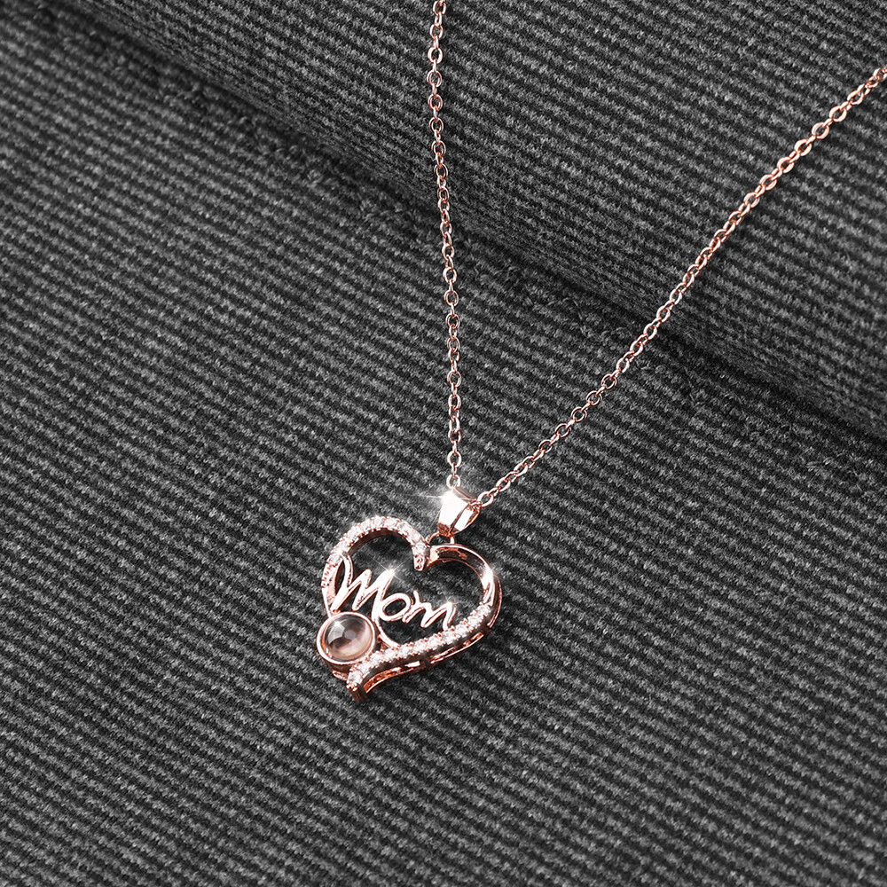 Mothers Day Gifts for Her Rose Heart Birthstone Necklace Anniversary Birthday-image