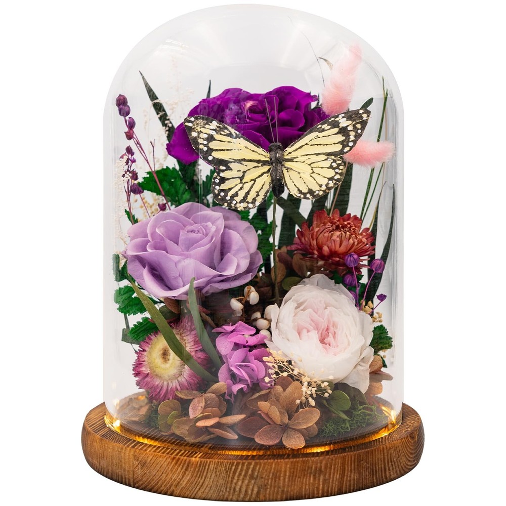 Eternal Preserved Flowers with Butterfly for Unique Forever Home Decor
