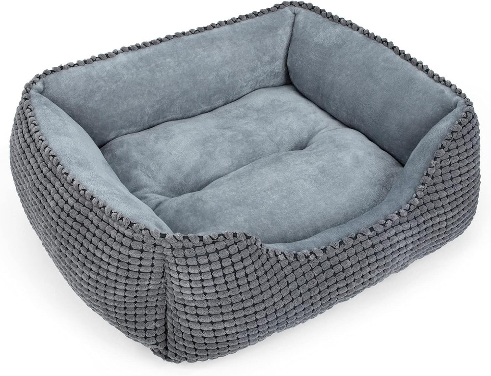 MIXJOY Grey Dog Bed 20x19x6 Inches Soft Comfortable Pet Crate Pad