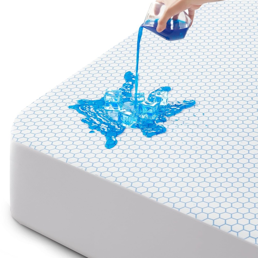 Cooling Waterproof King Mattress Protector with Elastic Fitted Sheet