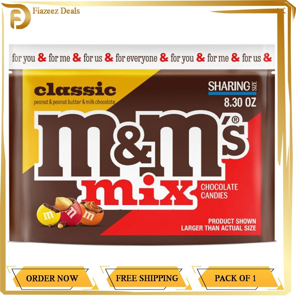 M&M's Classic Mix Chocolate Candy, Sharing Size - 8.3 oz Bag Free Shipping