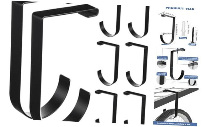 8 Pcs Add on Storage Hook Accessory Overhead Garage Hooks for Ceiling Rack and