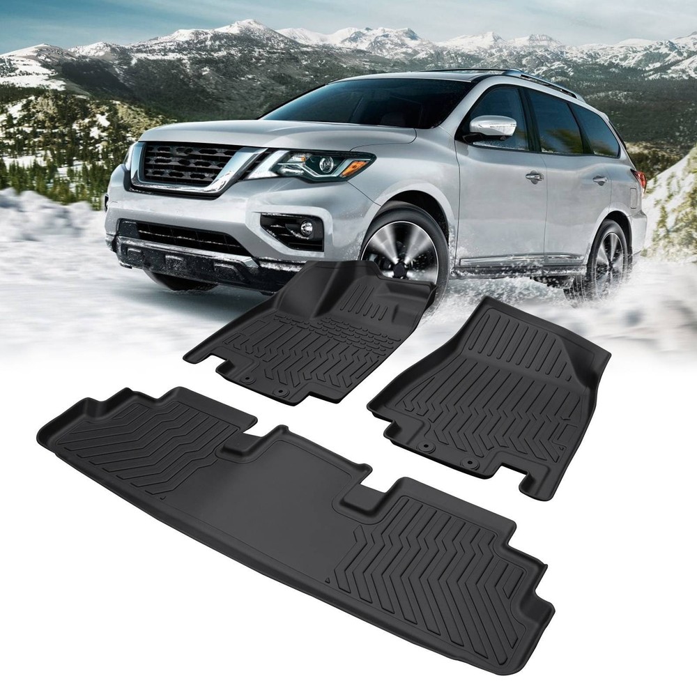 Car Floor Mats for 2022 Nissan Pathfinder All-Weather TPE Rubber Car Mats