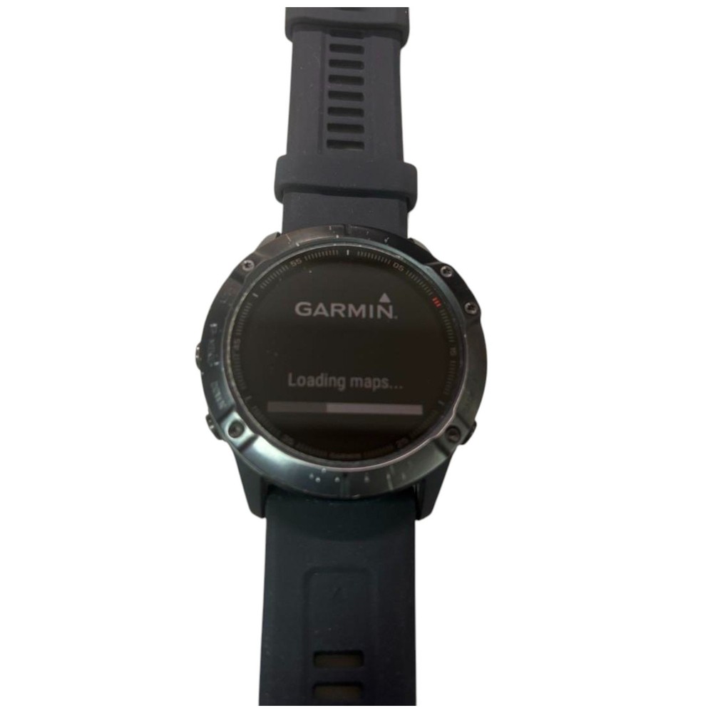Garmin Fenix 6X Pro Durable GPS Smartwatch Black Metal Rubber Strap Pre-Owned