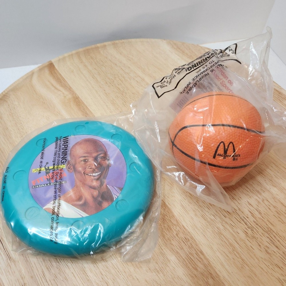 1991 McDonalds Michael Jordan Fitness Challenge Happy Meal Toys basketball