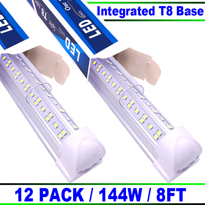 8' led shop lights 144w led Strip Lights Tube Light led hotel Lights 12Pc 6500K
