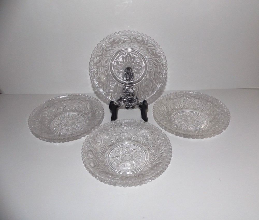 Vintage Imperial Clear Glass Lacy Bowls Set of 4 from Metropolitan Museum of Art
