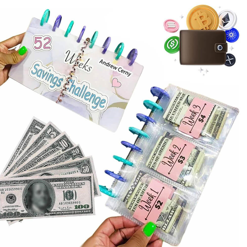 Cash Envelopes 52-Week Money Saving Challenge Coupon/Stamp Organizer Fun Way-image