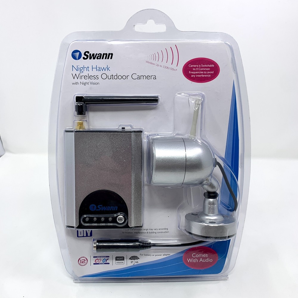 Swann Night Hawk Wireless Outdoor Security Camera with Night Vision and Receiver - Brand New