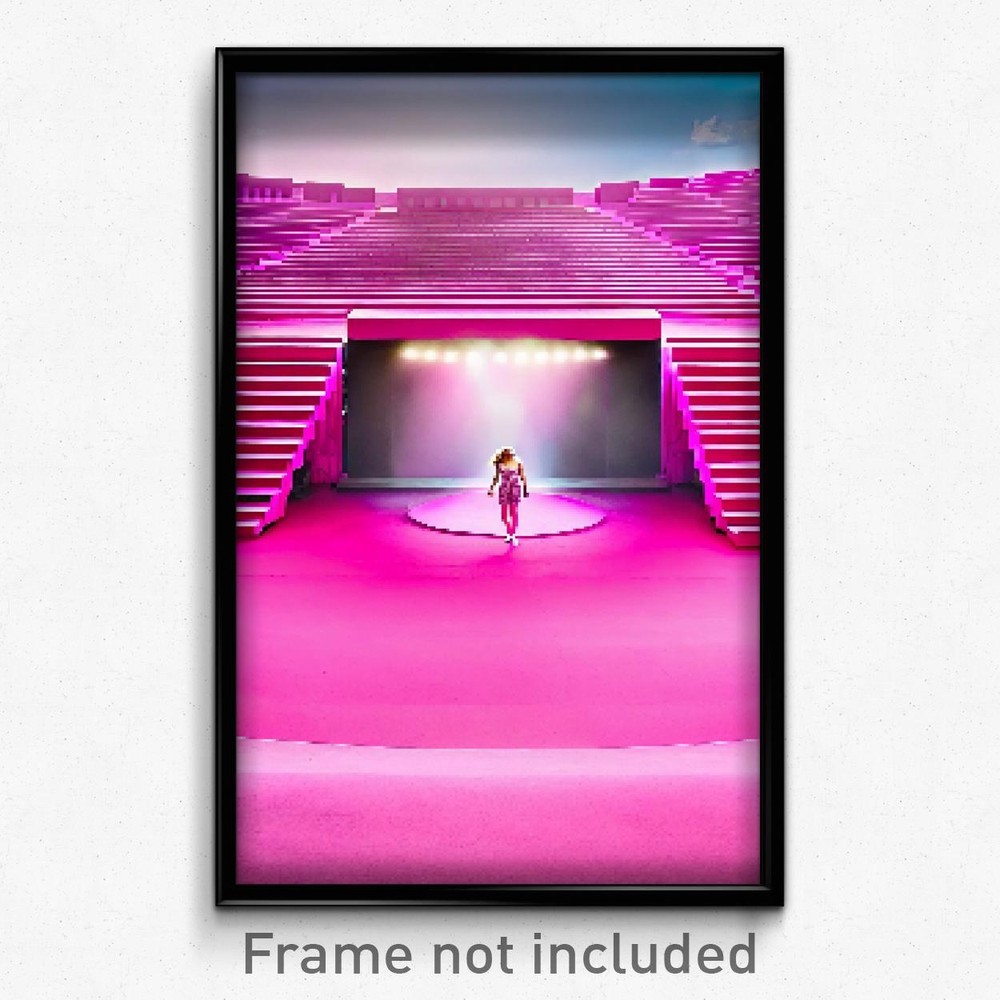Pixel Art Poster - Pink Amphitheatre (8 Bit Psychedelic Trippy Video Game Print)