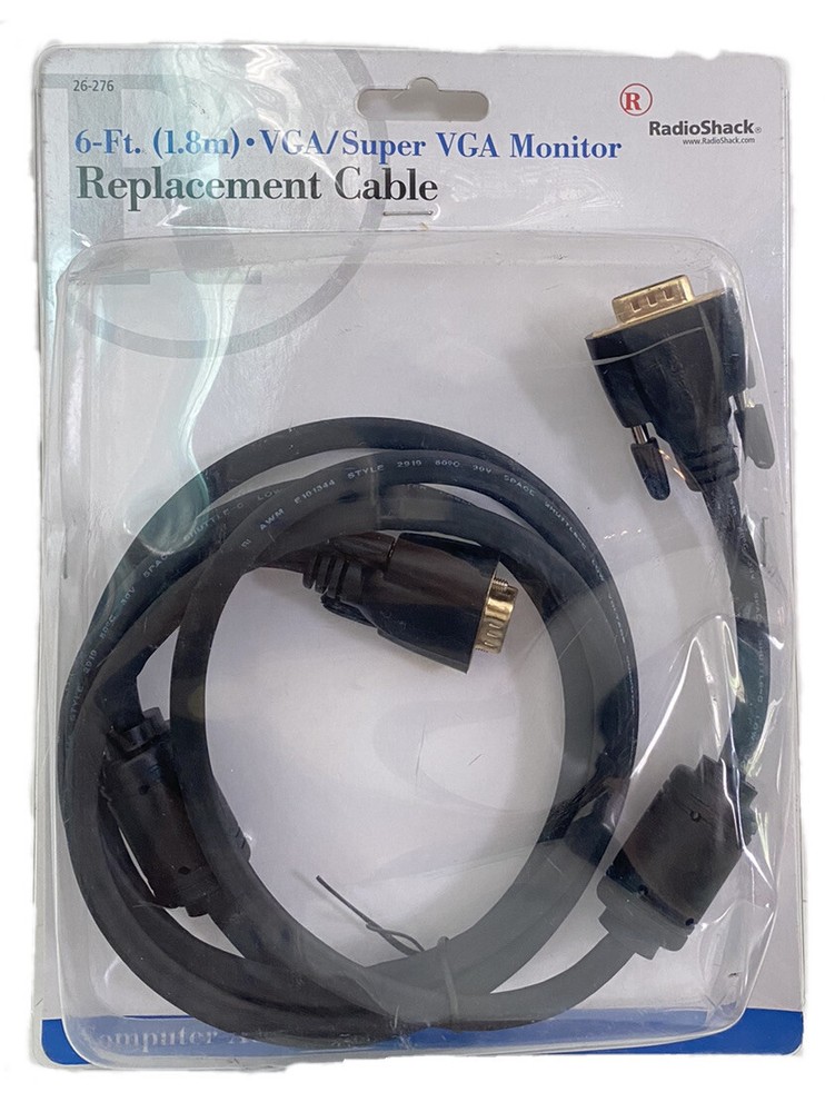 RadioShack 6ft Heavy Duty VGA Monitor Replacement Cable Flash Sale-image
