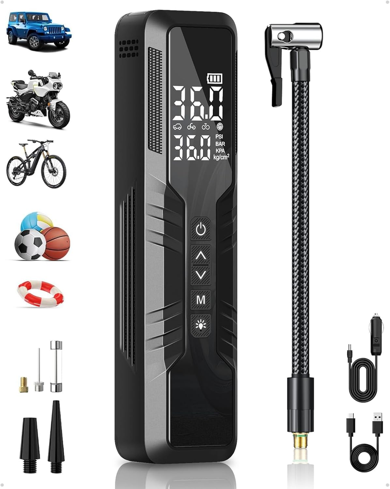 Portable Tire Inflator Air Compressor 5X Faster with 10000mAh Battery  