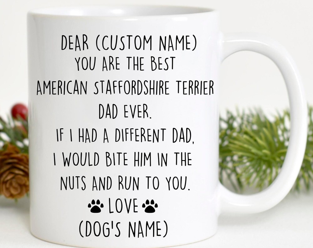 AmStaff Dad Gift - Stafford Terrier Lover Birthday or Christmas Present  