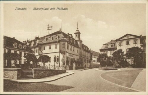 Postcard Ilmenau market square with town hall (no.9398)