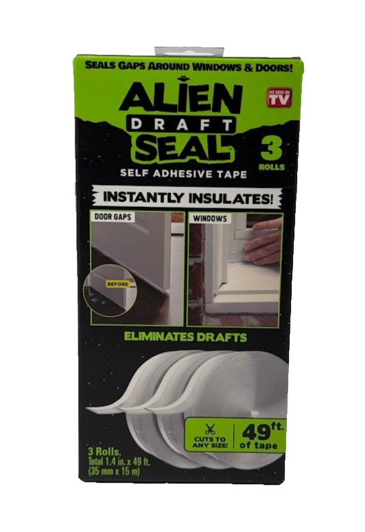Alien Seal 1.4 in. x 49 ft. Transparent Anti-Draft Insulation Seal Tape 3 pack