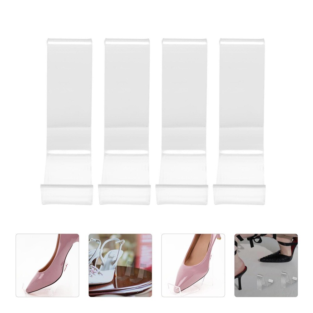 2-Pack Clear Shoe Display Stand Trays for Direct Showcase Organization