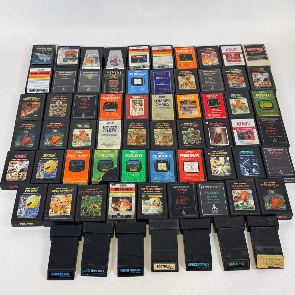 Lot 75 Atari 2600 Games - Classics/Rare - Some Boxes + Manuals - Tested