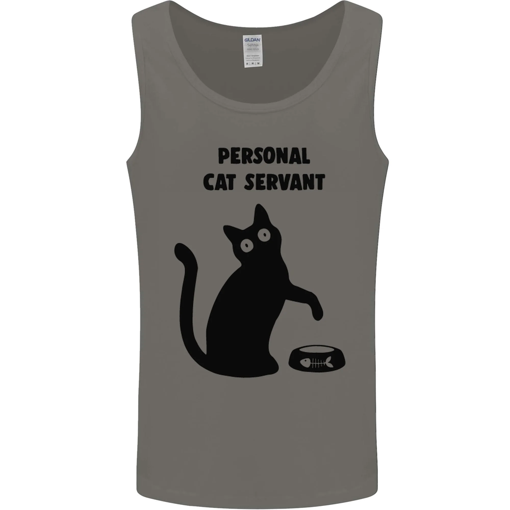 Funny Personal Cat Servant Pet Lover Mens Vest Tank Top