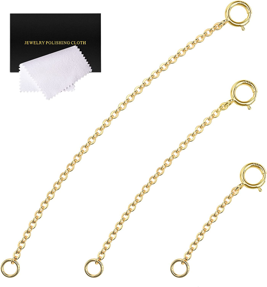 Gold Necklace Extenders, 14K Plated, 1