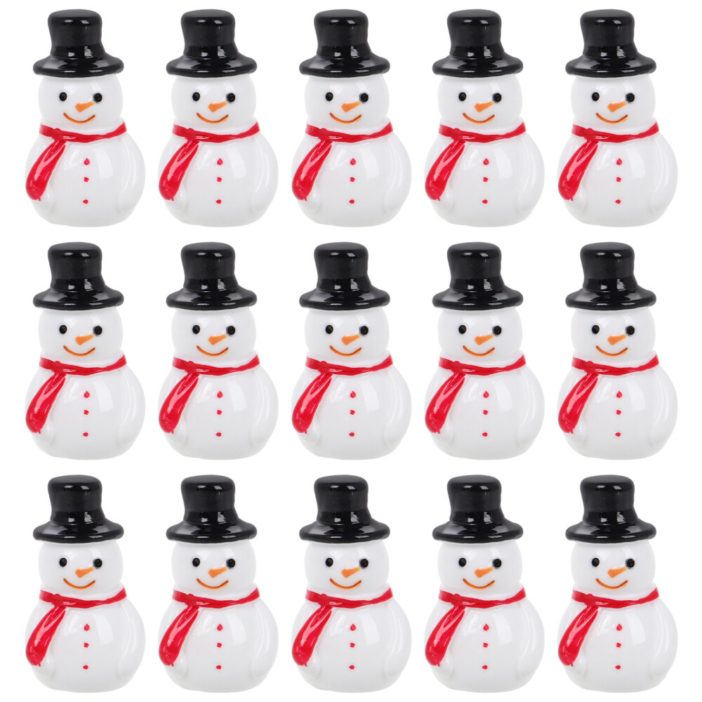 30 Pcs Mini Snowman Figurines Ornaments Dolls House Snowflakes Father