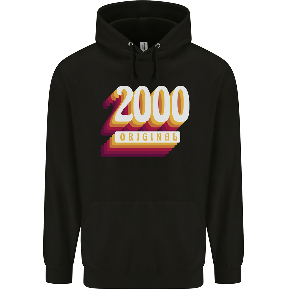 Retro 25th Birthday Original 2000 Mens 80% Cotton Hoodie