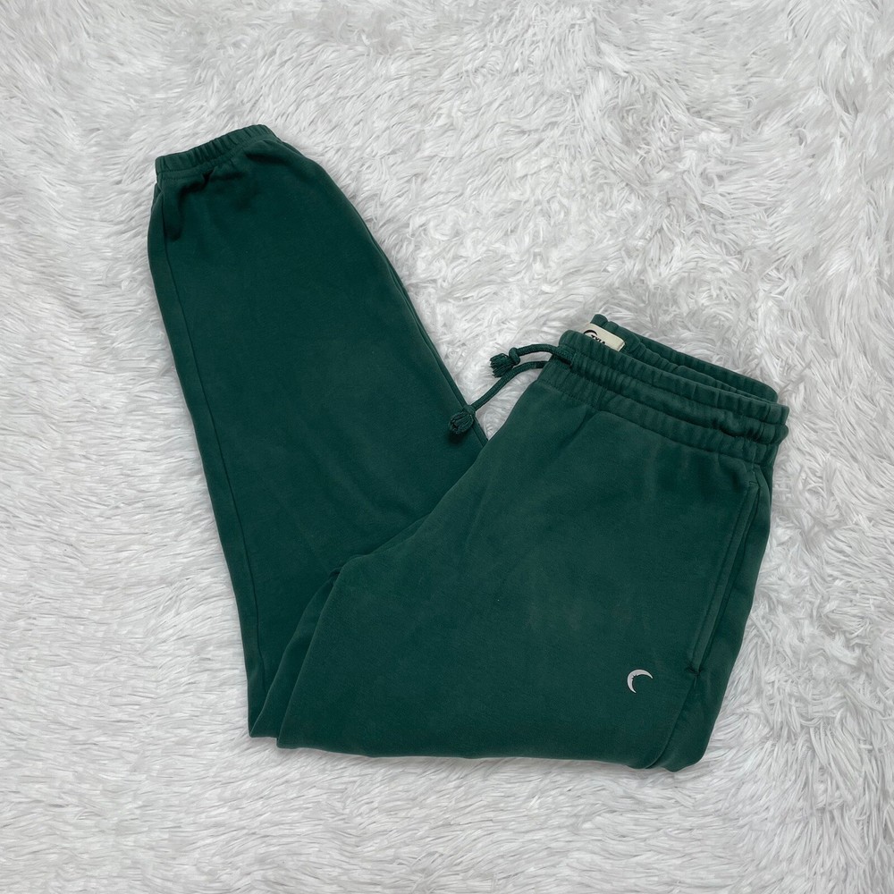 Zyia Active Women’s Joggers Size S Small Fleece Lined Sweat Pants Green Cotton