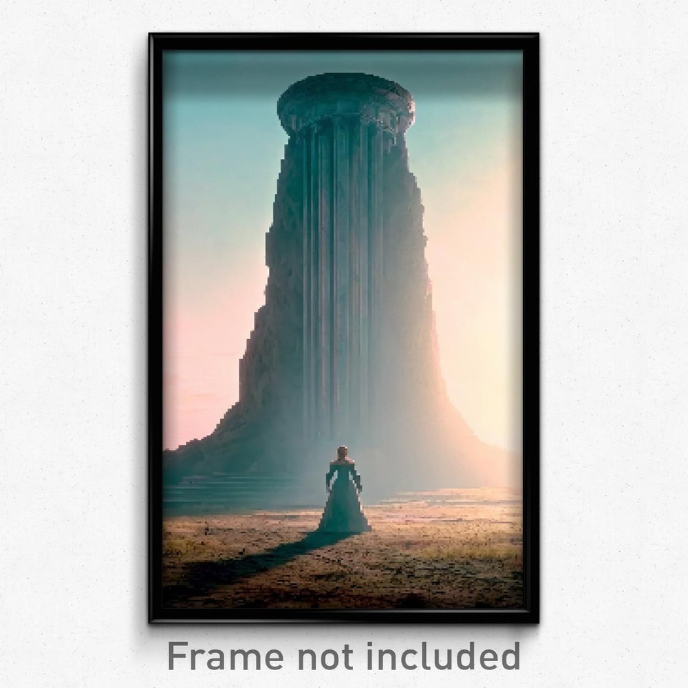 8 Bit Psychedelic Pixel Art Poster - Enormous Well Trippy Video Game Print