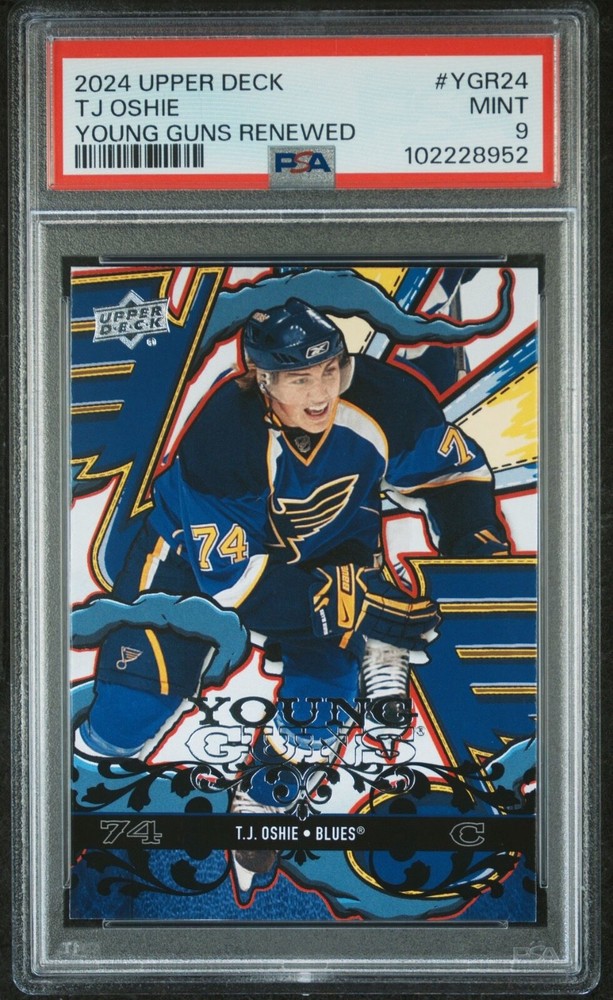 2024 Upper Deck TJ Oshie #YGR-24 Young Guns Renewed Blues Capitals PSA 9 Mint