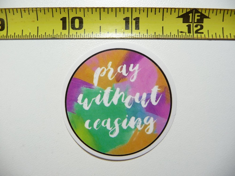 Watercolor Pray Without Ceasing Decal Sticker Christian Faith Church Art