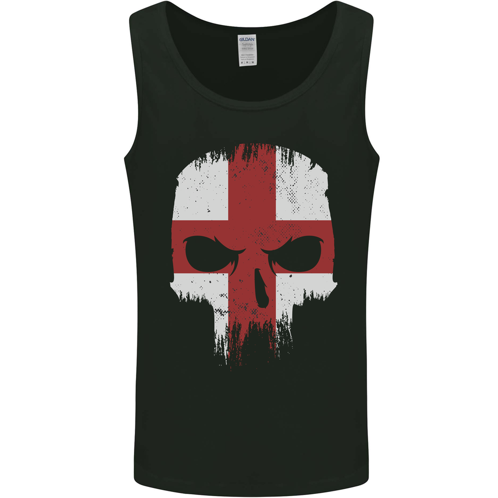 English Skull England Flag Gym Biker Mens Vest Tank Top
