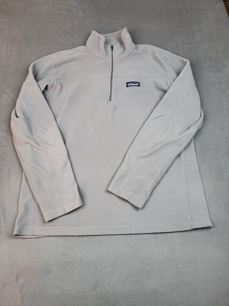 Patagonia Micro D Mens Medium Gray Lightweight 1/4 Zip Outdoor Pullover