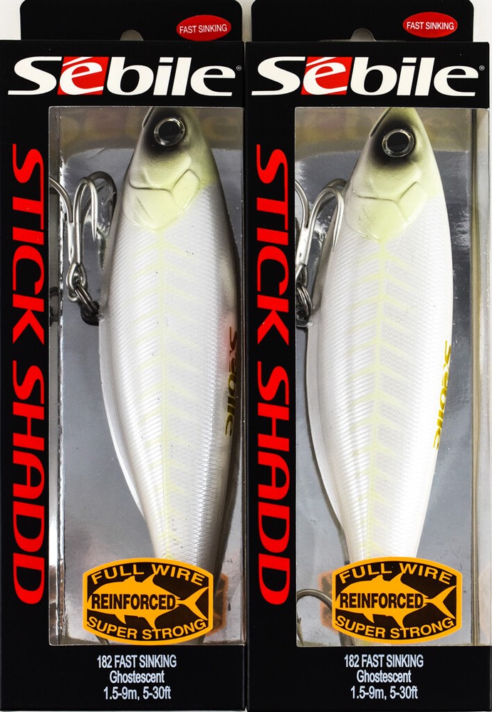 (LOT OF 2) SEBILE STICK SHADD SS-182-FSK-GHE 4-5/8OZ 1372889 GHOSTESCENT DM1112